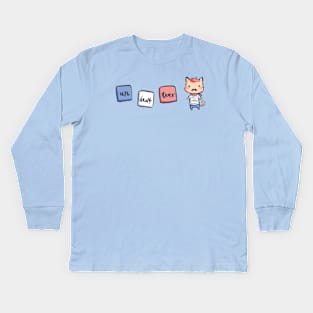 Un Deux Trois Cat Kids Long Sleeve T-Shirt